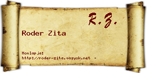 Roder Zita névjegykártya